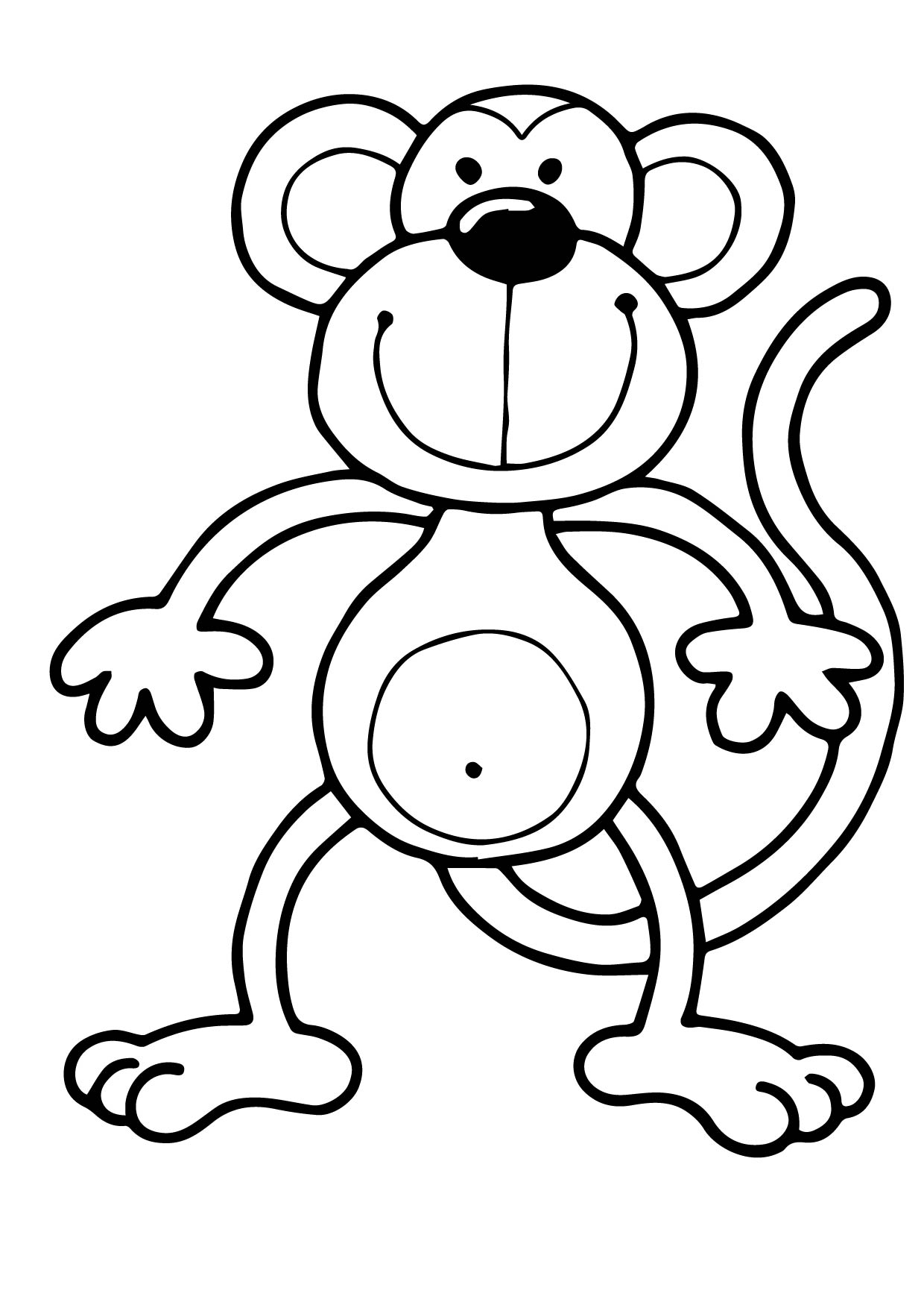 55 Monkey Coloring Pages Printable 33