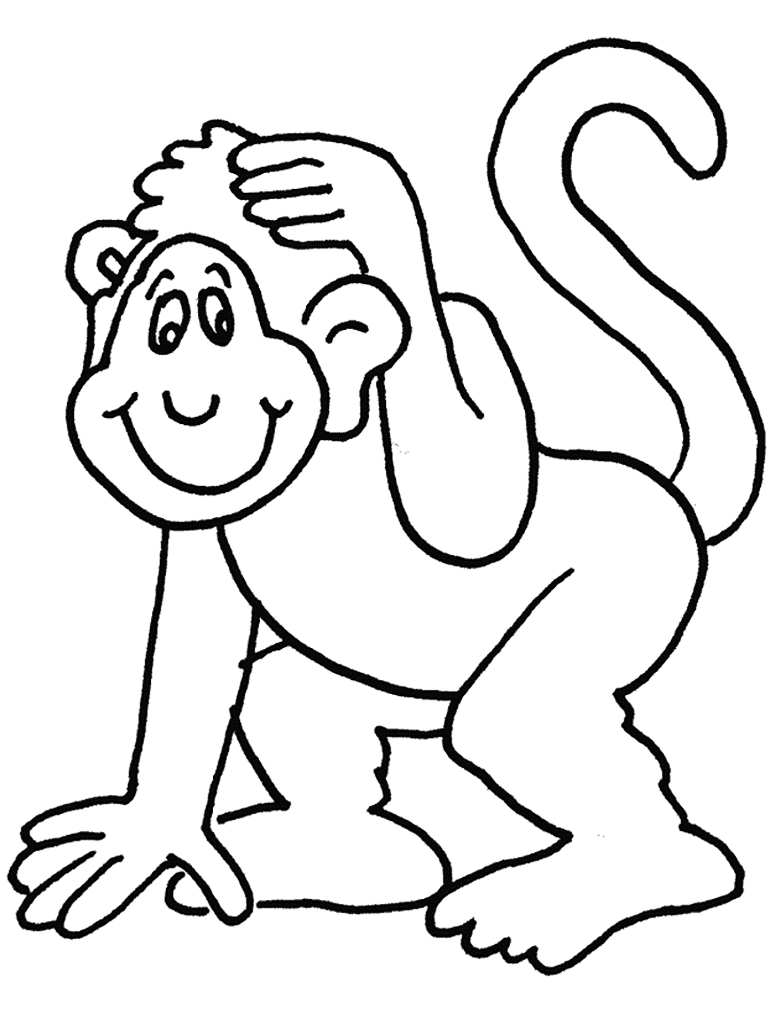 55 Monkey Coloring Pages Printable 42