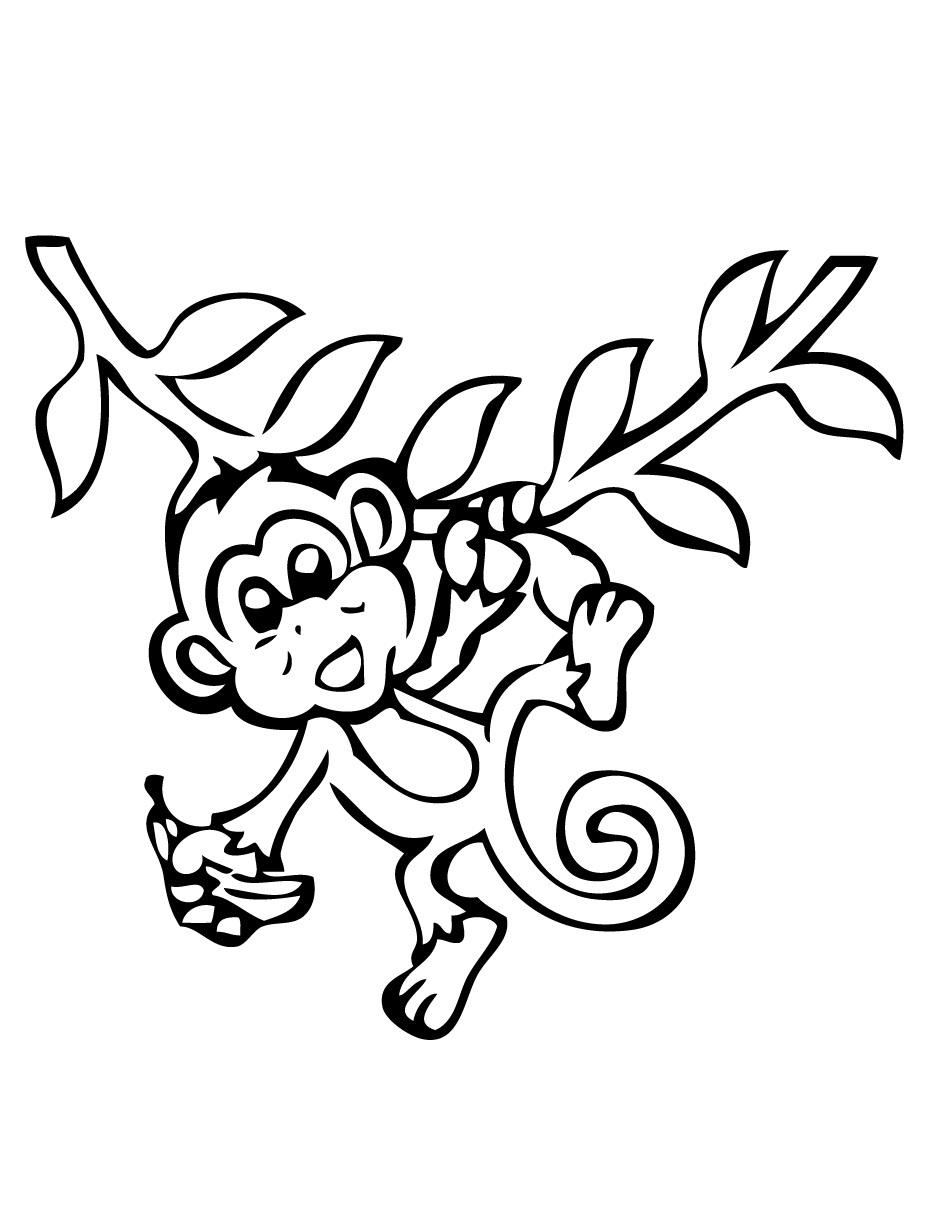 55 Monkey Coloring Pages Printable 47