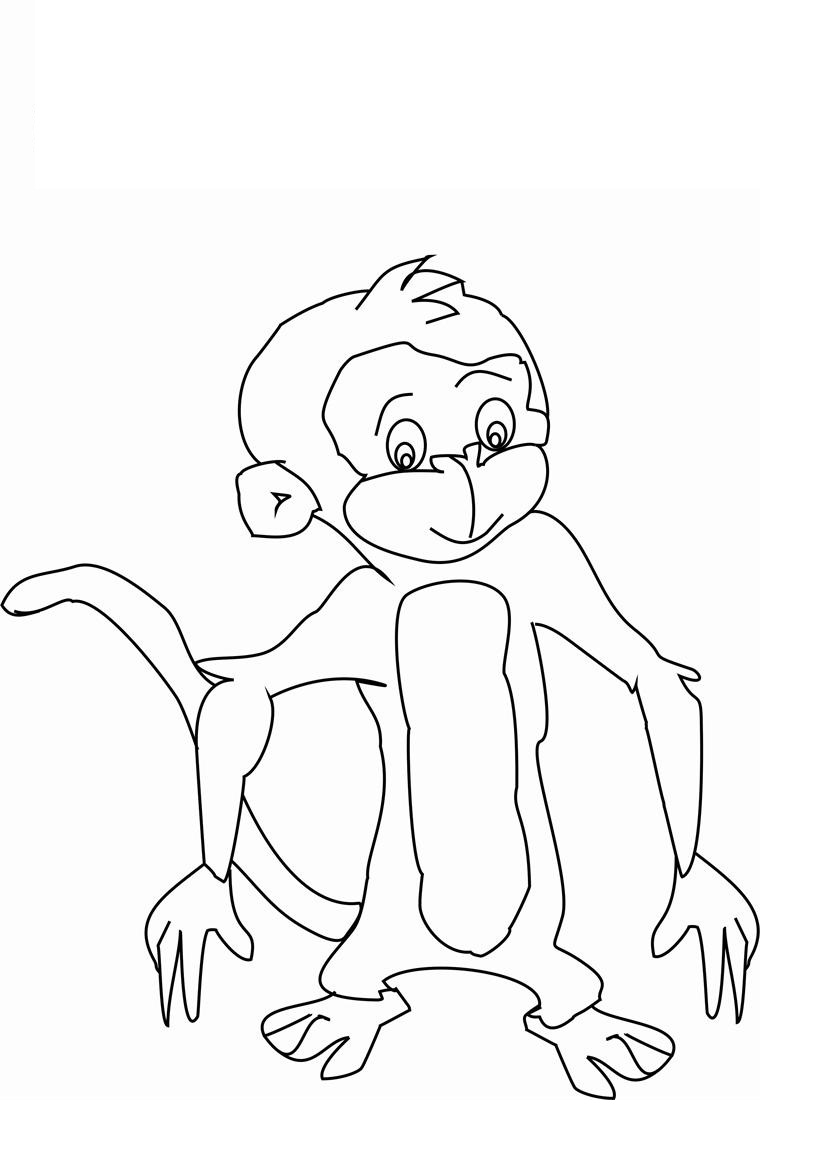 55 Monkey Coloring Pages Printable 48