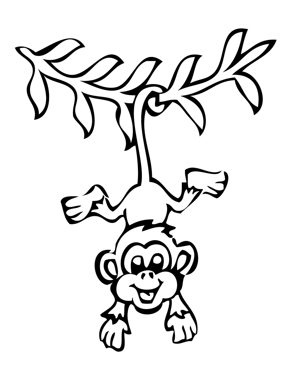 55 Monkey Coloring Pages Printable 49