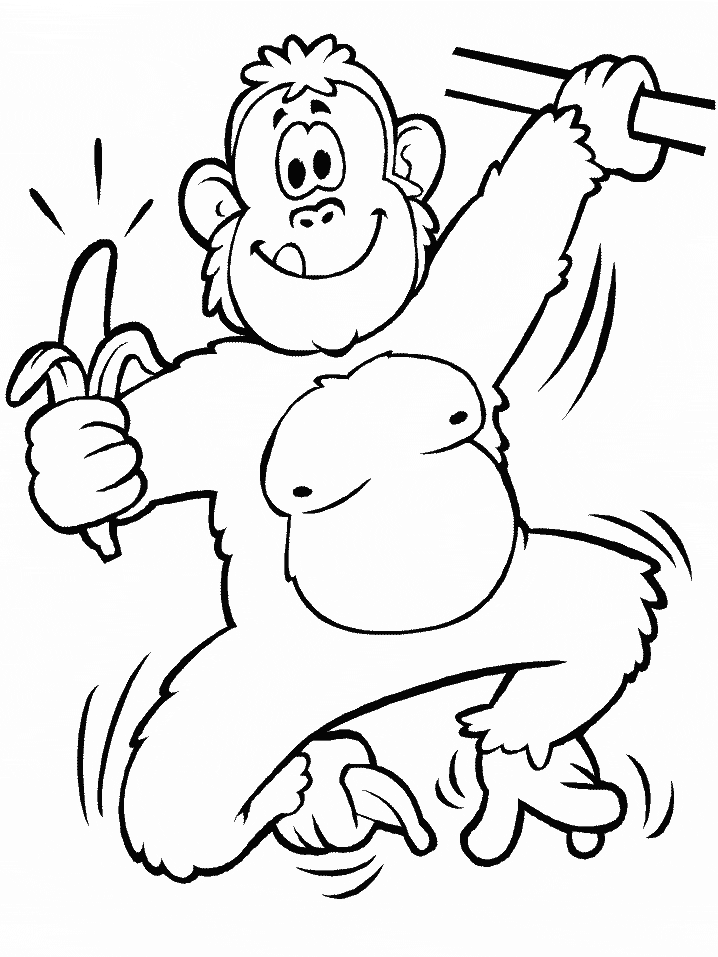 55 Monkey Coloring Pages Printable 52