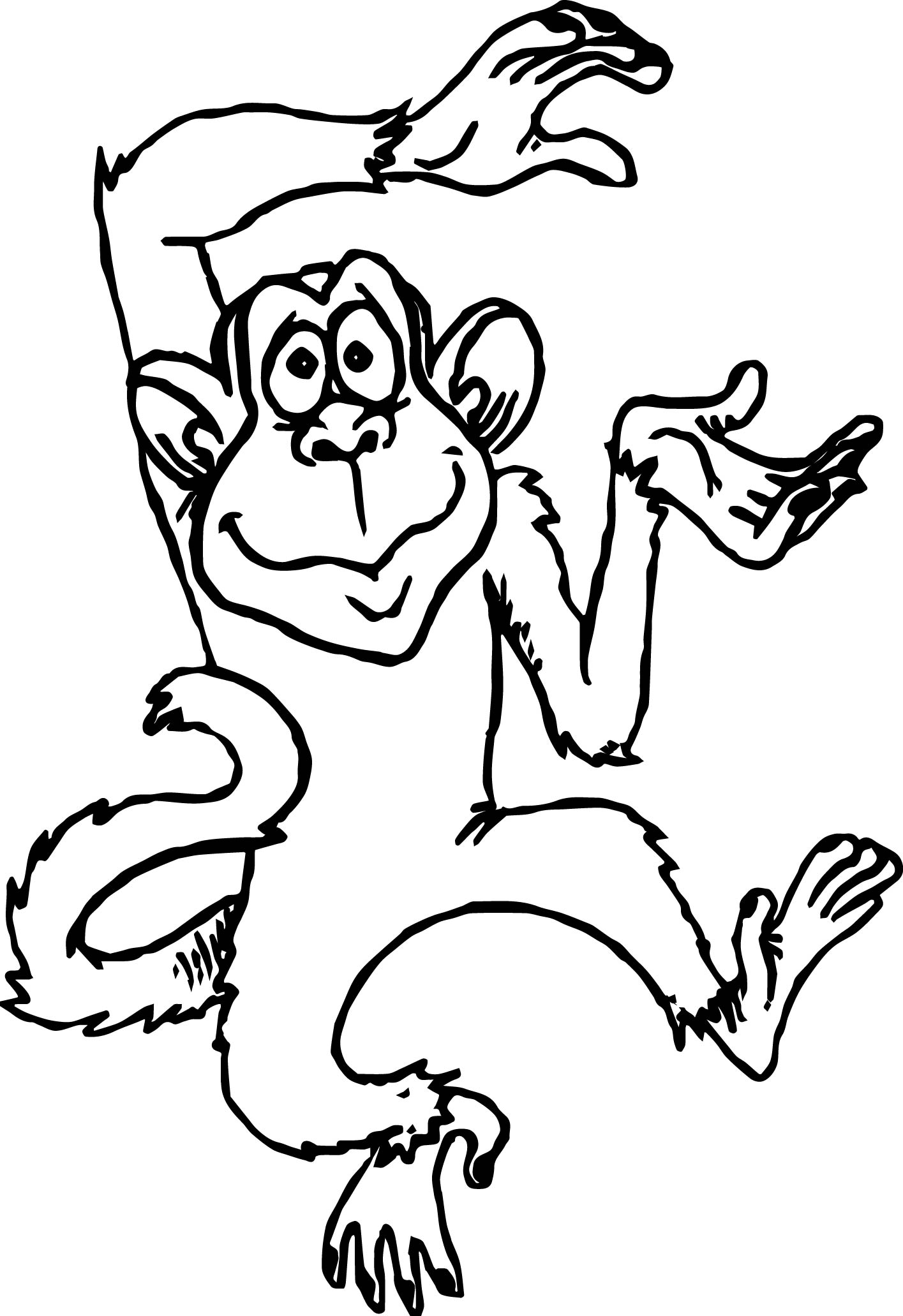 55 Monkey Coloring Pages Printable 55