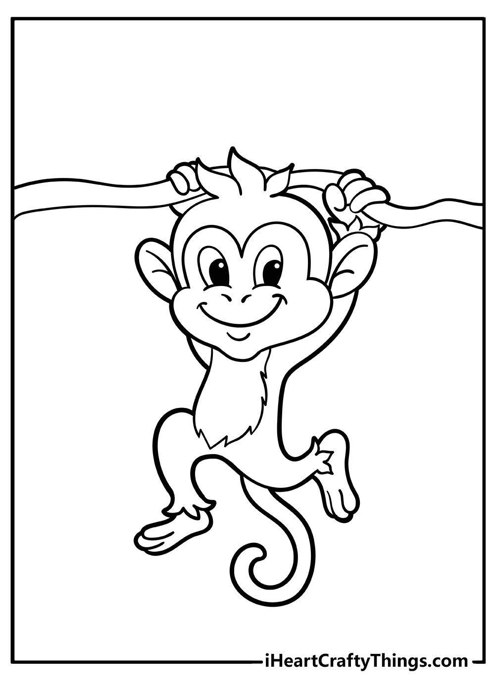 55 Monkey Coloring Pages Printable 64