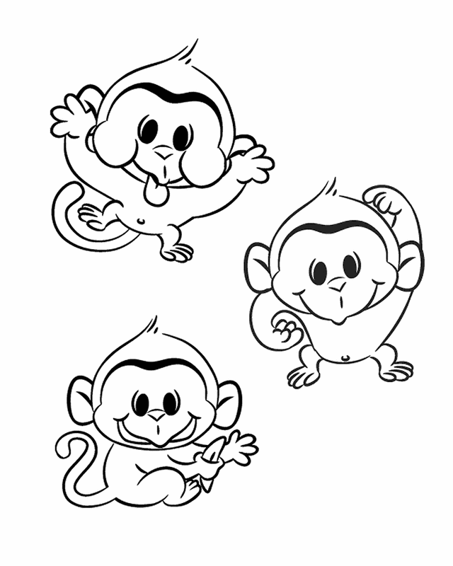 55 Monkey Coloring Pages Printable 68