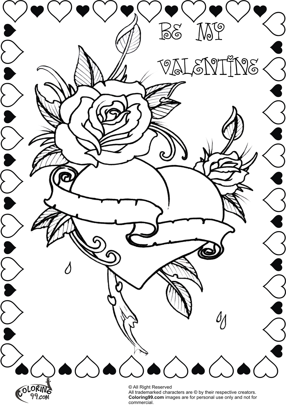 55 Printable Coloring Pages Valentines 40