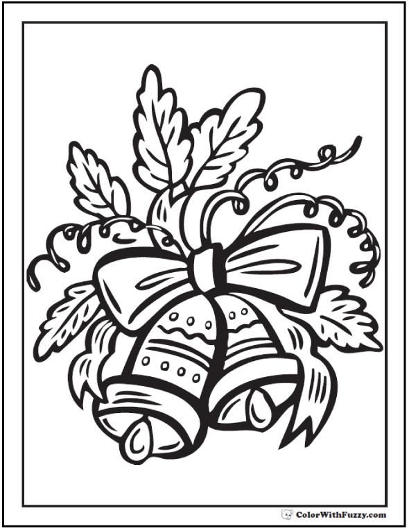 60 Christmas Coloring Pages Of Bells 47