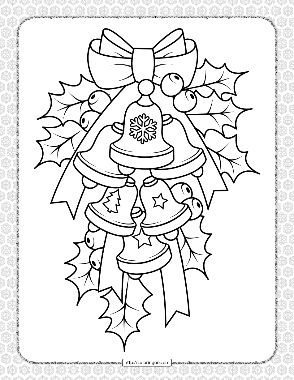 60 Christmas Coloring Pages Of Bells 49