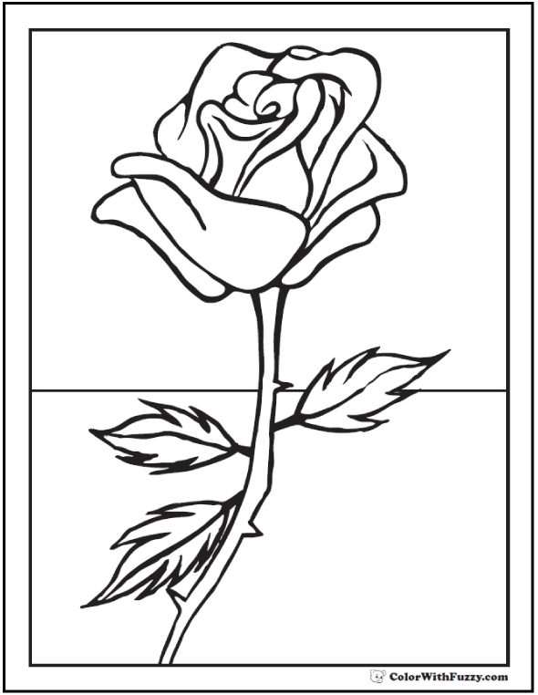 60 Coloring Pictures Roses 36