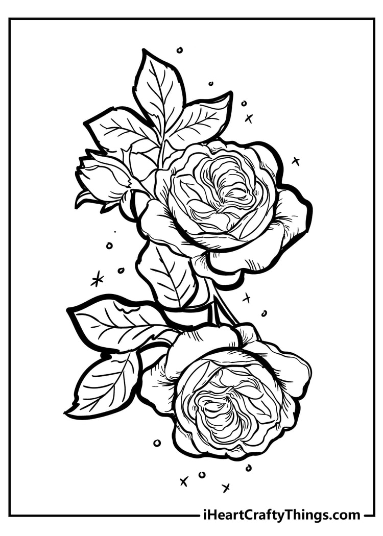 60 Coloring Pictures Roses 4