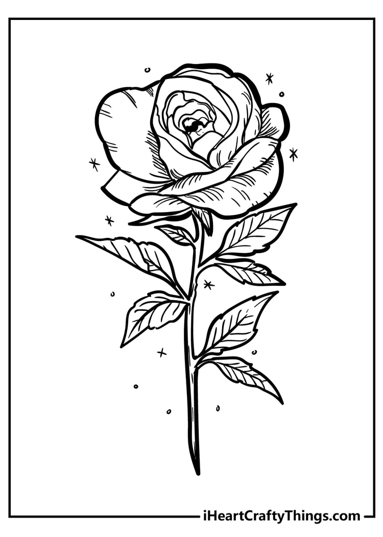 60 Coloring Pictures Roses 40