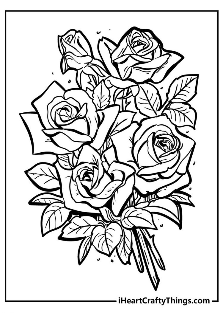 60 Coloring Pictures Roses 42