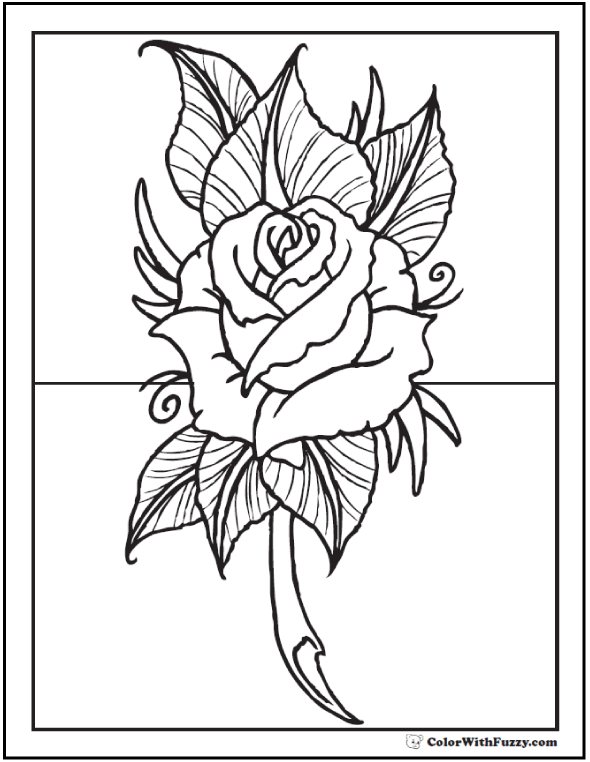 60 Coloring Pictures Roses 43