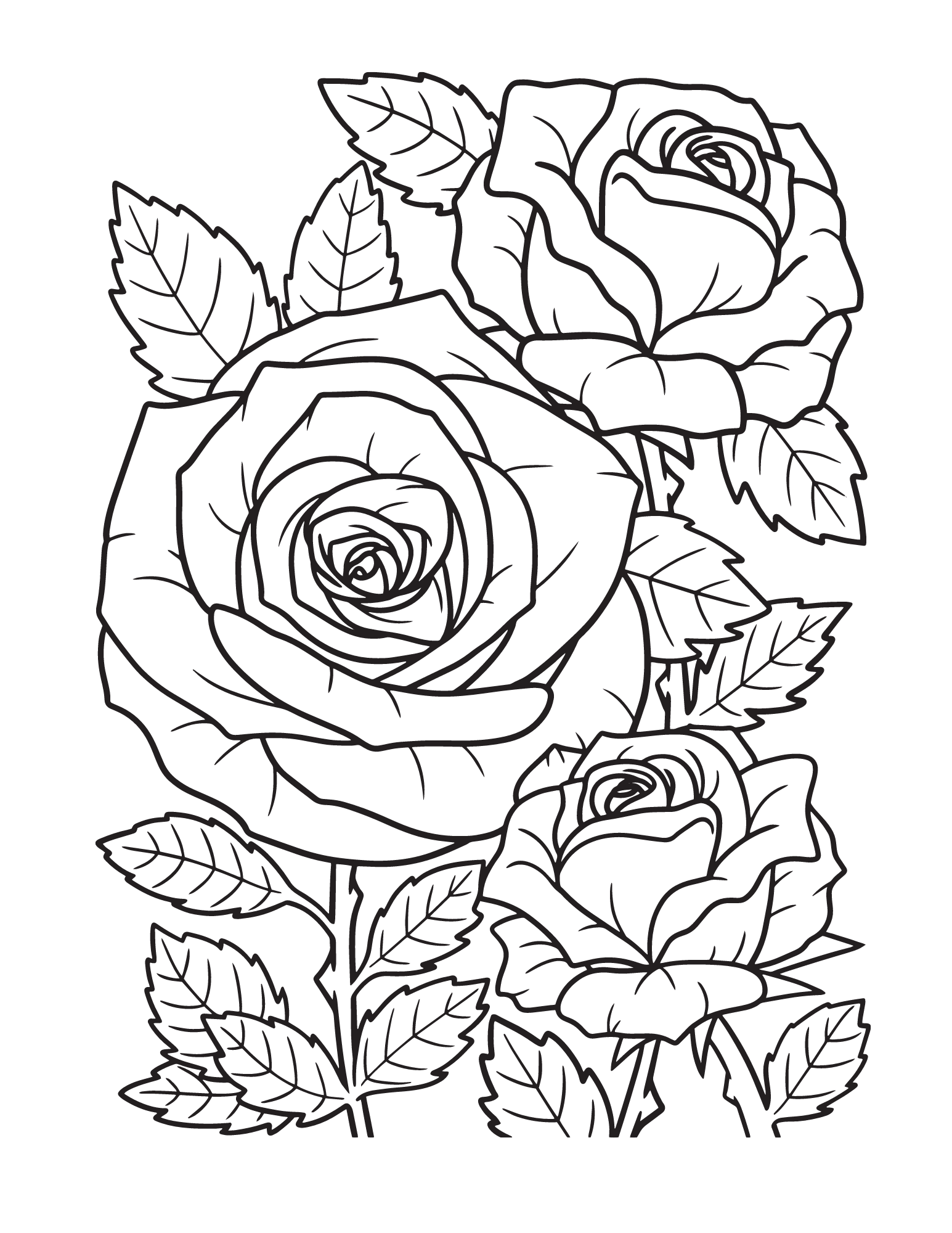 60 Coloring Pictures Roses 45