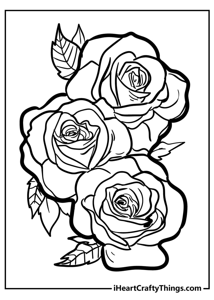 60 Coloring Pictures Roses 53