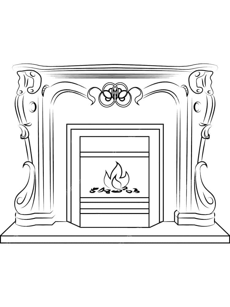 45 Fireplace Coloring Page 58