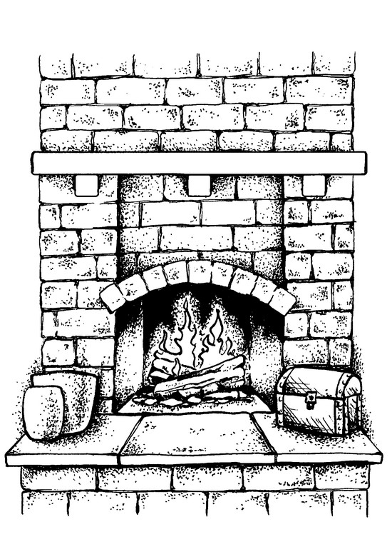 45 Fireplace Coloring Page 62