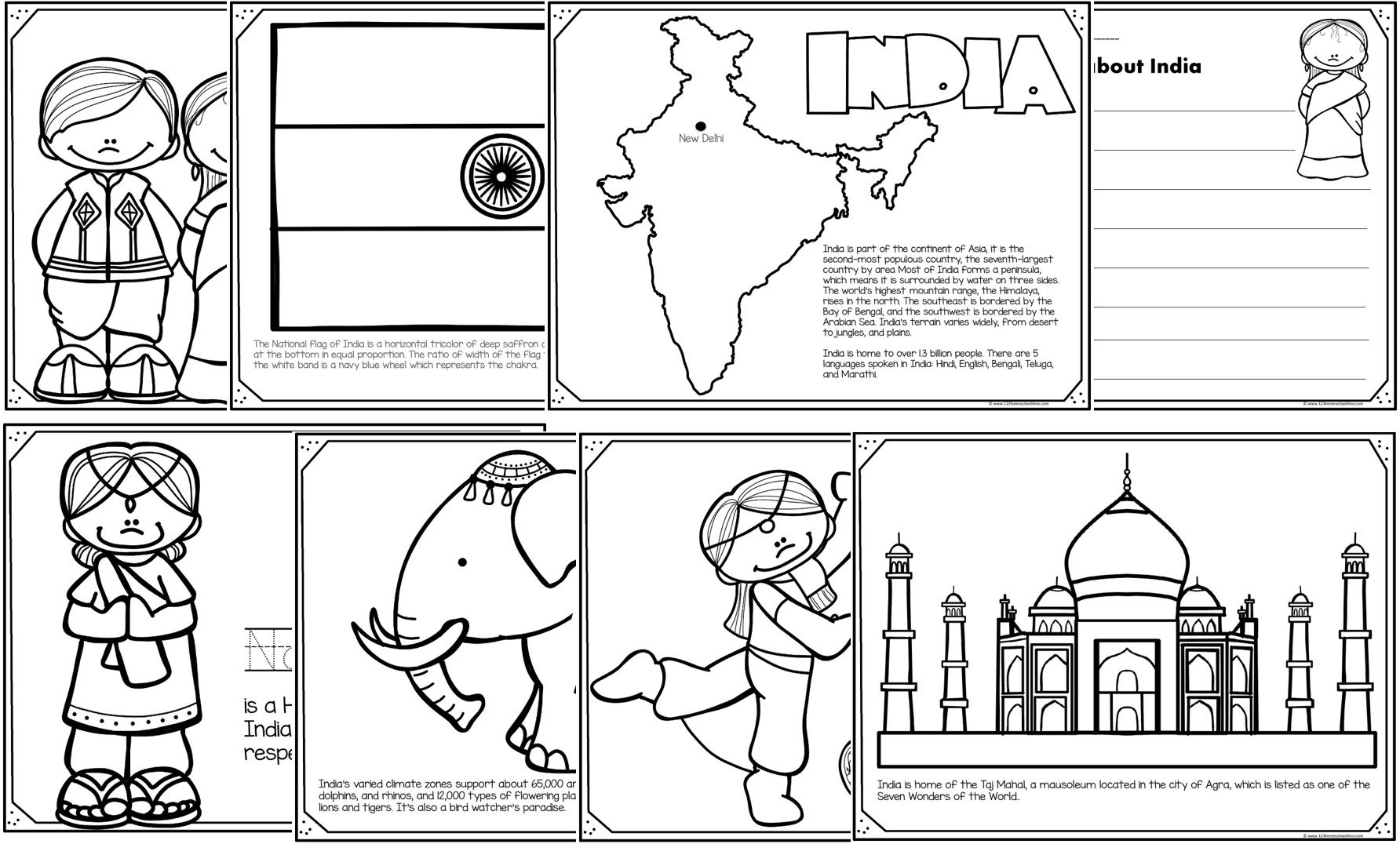 50 Coloring Pages Of India 39