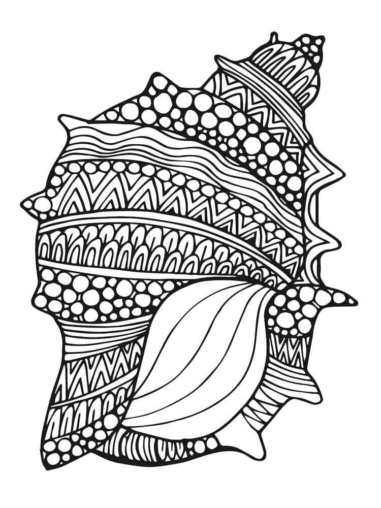 90 Printable Seashell Coloring Pages 4