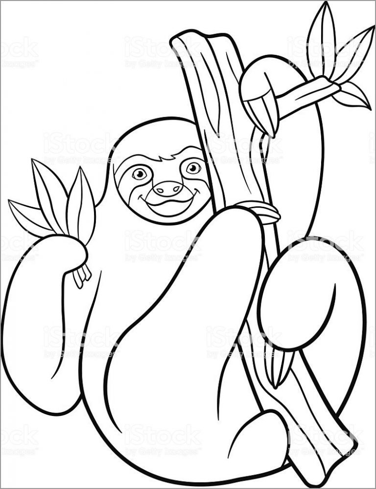 60 Printable Cute Sloth Coloring Pages 57