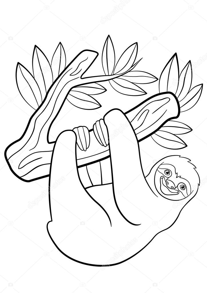 60 Printable Cute Sloth Coloring Pages 60