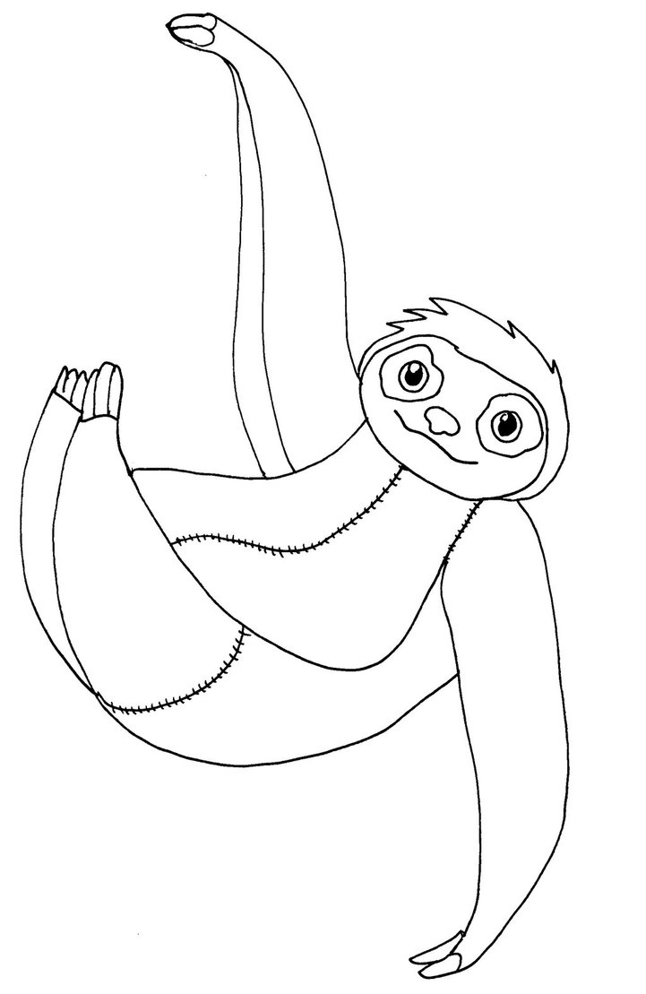 60 Printable Cute Sloth Coloring Pages 61