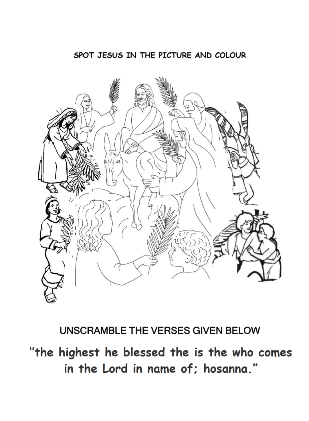 60 Printable Palm Sunday Coloring Sheet 6